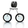 Magnetic Black Acrylic Circle Stud Earrings for Men Women, Non-Piercing Clip On Cheater Fake Gauges - coolsteelandbeyond