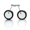 Magnetic Black Spike Stud Earrings for Men Women, Non-Piercing Clip On Steel Cheater Fake Ear Plugs Gauge - coolsteelandbeyond