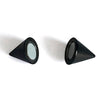 Magnetic Black Spike Stud Earrings for Men Women, Non-Piercing Clip On Steel Cheater Fake Ear Plugs Gauge - coolsteelandbeyond
