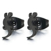 Mens Women Flat Black Lizard Stud Earrings in Stainless Steel, 2 pcs, Biker Punk Rock - COOLSTEELANDBEYOND Jewelry