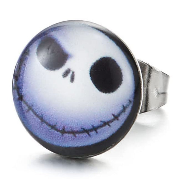 Mens Women Stainless Steel Blue Cute Monster Alien Stud Earrings 2 pcs - COOLSTEELANDBEYOND Jewelry