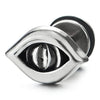 Mens Women Stainless Steel Eyes Stud Earrings with Black Enamel Screw Back 2 pcs - COOLSTEELANDBEYOND Jewelry