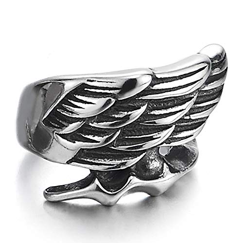 Mens Women Stainless Steel Vintage Angle Wing Ear Cuff Ear Clip Non-Piercing Clip On Earrings Gothic - COOLSTEELANDBEYOND Jewelry