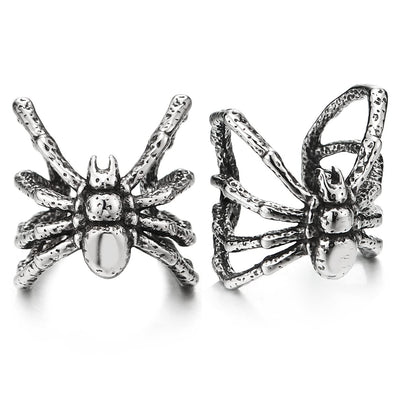 Mens Women Steel Vintage Spider Ear Cuff Ear Clip Non-Piercing Clip On Earrings - COOLSTEELANDBEYOND Jewelry
