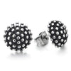 Mens Women Vintage Dotted Circle Dome Half Ball Stud Earrings in Steel, Punk Rock, Unique - COOLSTEELANDBEYOND Jewelry