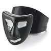 Mens Women White Black Face Mask Stud Earrings in Stainless Steel, Gothic Biker Punk, 2 pcs - COOLSTEELANDBEYOND Jewelry
