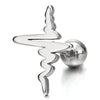 Mens Womens Sound Wave Stud Earrings in Stainless Steel, Screw Back, 2pcs - COOLSTEELANDBEYOND Jewelry