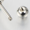 Mens Womens Stainless Steel Ball Stud Earrings with Drop Dangle Curb Chain, Screw Back, 2 pcs - COOLSTEELANDBEYOND Jewelry