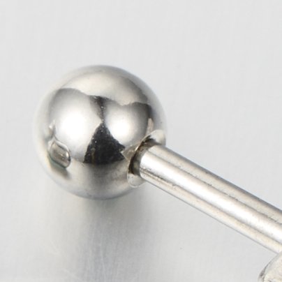 Mens Womens Stainless Steel Ball Stud Earrings with Drop Dangle Curb Chain, Screw Back, 2 pcs - COOLSTEELANDBEYOND Jewelry