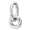 Mens Womens Stainless Steel Double Circles Link Huggie Hinged Hoop Earrings, 2pcs - coolsteelandbeyond
