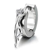 Mens Womens Stainless Steel Huggie Hinged Hoop Earrings with Female Figure - COOLSTEELANDBEYOND Jewelry