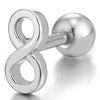 Mens Womens Stainless Steel Small Friendship Infinity Love Number 8 Stud Earrings, Screw Back, 2pcs - coolsteelandbeyond