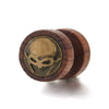 Mens Womens Steel Gold Alien Skull Wood Circle Stud Earrings Cheater Fake Ear Plugs Gauges Tunnel - COOLSTEELANDBEYOND Jewelry
