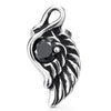 Mens Womens Vintage Wing Stud Earrings with Black Cubic Zirconia, Stainless Steel, Unique 2pcs - COOLSTEELANDBEYOND Jewelry