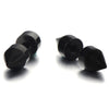 Pair Mens Black Double Spike Stud Earrings in Stainless Steel - coolsteelandbeyond