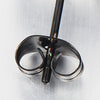 Pair Mens Womens Black Long Spike Stud Earrings in Stainless Steel, Polished, Cool - coolsteelandbeyond