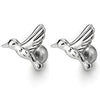 Pair Mens Womens Small Stainless Steel Flying Bird Stud Earrings, Screw Back, Exquisite - COOLSTEELANDBEYOND Jewelry