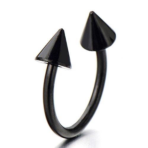 Pair of Black Arrow Huggie Hinged Earrings Unisex Men Women - COOLSTEELANDBEYOND Jewelry