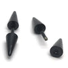 Pair Black Double Spike Stud Earrings in Stainless Steel for Men and Women - coolsteelandbeyond