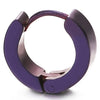 Trendy Stainless Steel Bold Purple Huggie Hoop Earrings for Men and Women, Versatile Hinged Design, Perfect for Casual or Formal Occasions - COOLSTEELANDBEYOND Jewelry