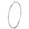 Pair Silver Color Stainless Steel Large Plain Circle Huggie Hinged Hoop Earrings for Women - COOLSTEELANDBEYOND Jewelry