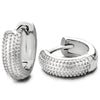 Pair Small Stainless Steel Dotted Huggie Hinged Hoop Earrings Unisex Men Women - COOLSTEELANDBEYOND Jewelry