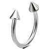 Pair Spike Arrow Half Circle Huggie Hinged Earrings for Men Women, Screw Back - COOLSTEELANDBEYOND Jewelry
