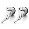 Pair Stainless Steel Angle Wing Stud Earrings for Women Men, Screw Back, Unique - COOLSTEELANDBEYOND Jewelry