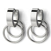 Pair Stainless Steel Black Huggie Hinged Hoop Earrings with Circles Men Women - coolsteelandbeyond