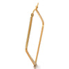 Pair Stainless Steel Gold Color Large Plain Square Huggie Hinged Hoop Earrings for Women - COOLSTEELANDBEYOND Jewelry