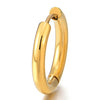 Pair Stainless Steel Gold Color Plain Circle Huggie Hinged Hoop Earrings for Men Women - COOLSTEELANDBEYOND Jewelry
