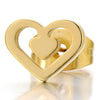 Pair Stainless Steel Heart Stud Earrings for Women for Girls Gold Color - COOLSTEELANDBEYOND Jewelry