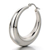 Pair Stainless Steel Hollow Circle Huggie Hinged Hoop Earrings for Women - COOLSTEELANDBEYOND Jewelry