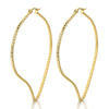Pair Stainless Steel Large Textured Leaf Huggie Hinged Hoop Earrings for Women Girls Gold Color - COOLSTEELANDBEYOND Jewelry