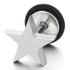 Pair Stainless Steel Plain Flat Star Pentagram Stud Earrings for Man Women, Screw Back, 2pcs - COOLSTEELANDBEYOND Jewelry