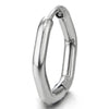 Pair Stainless Steel Plain Hexagon Huggie Hinged Hoop Earrings for Unisex Men Women, Polished - COOLSTEELANDBEYOND Jewelry