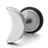 Pair Stainless Steel Small Crescent Moon Plain Stud Earrings for Womens Men, Screw Back - coolsteelandbeyond