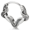 Pair Stainless Steel Swirl Star Huggie Hinged Hoop Earrings Unisex Mens Womens - COOLSTEELANDBEYOND Jewelry