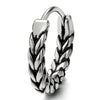 Pair Stainless Steel Vintage Wheat Braide Huggie Hinged Hoop Earrings, Unisex Men Women - COOLSTEELANDBEYOND Jewelry