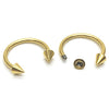 Pair Steel Gold Color Spike Arrow Half Circle Huggie Hinged Earrings for Men Women, Screw Back - COOLSTEELANDBEYOND Jewelry