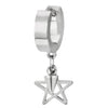 Pair Steel Huggie Hinged Hoop Earrings with Dangling Star Pentagram and Spiked Cone, Mens Women - COOLSTEELANDBEYOND Jewelry