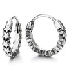 Pair Vintage Chain of Stars Pentagram Huggie Hinged Hoop Earrings Stainless Steel, Unisex Men Women - COOLSTEELANDBEYOND Jewelry
