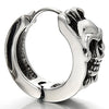 Pair Vintage Skull Huggie Hinged Hoop Earrings Stainless Steel Unisex Men Women - coolsteelandbeyond