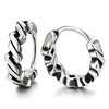 Pair Vintage Zip Zap Braided Circle Huggie Hinged Hoop Earrings Stainless Steel, Unisex Men Women - COOLSTEELANDBEYOND Jewelry