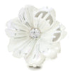 Pair White Acrylic Petal Flower Stud Earrings with Cubic Zirconia, for Women - COOLSTEELANDBEYOND Jewelry