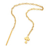 Pair Womens Gold Color Stainless Steel Stud Earrings with Extra Long Chain Dangling Cross, Fashion - COOLSTEELANDBEYOND Jewelry