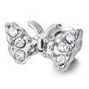 Pair Womens Stainless Steel Butterfly Stud Earrings with Cubic Zirconia, Screw Back - COOLSTEELANDBEYOND Jewelry