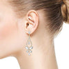 Party Banquet Rhinestone Crystal Chandelier Butterfly Floral Long Dangle Statement Earrings Gold - COOLSTEELANDBEYOND Jewelry