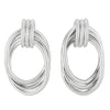 Party Event Dress Matt Silver Statement Earrings Braided Ovals, Fashion Style - COOLSTEELANDBEYOND Jewelry