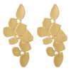 Refined Irregular Geometric Textured Petals Gold Color Statement Drop Dangle Stud Earrings Art Deco - COOLSTEELANDBEYOND Jewelry